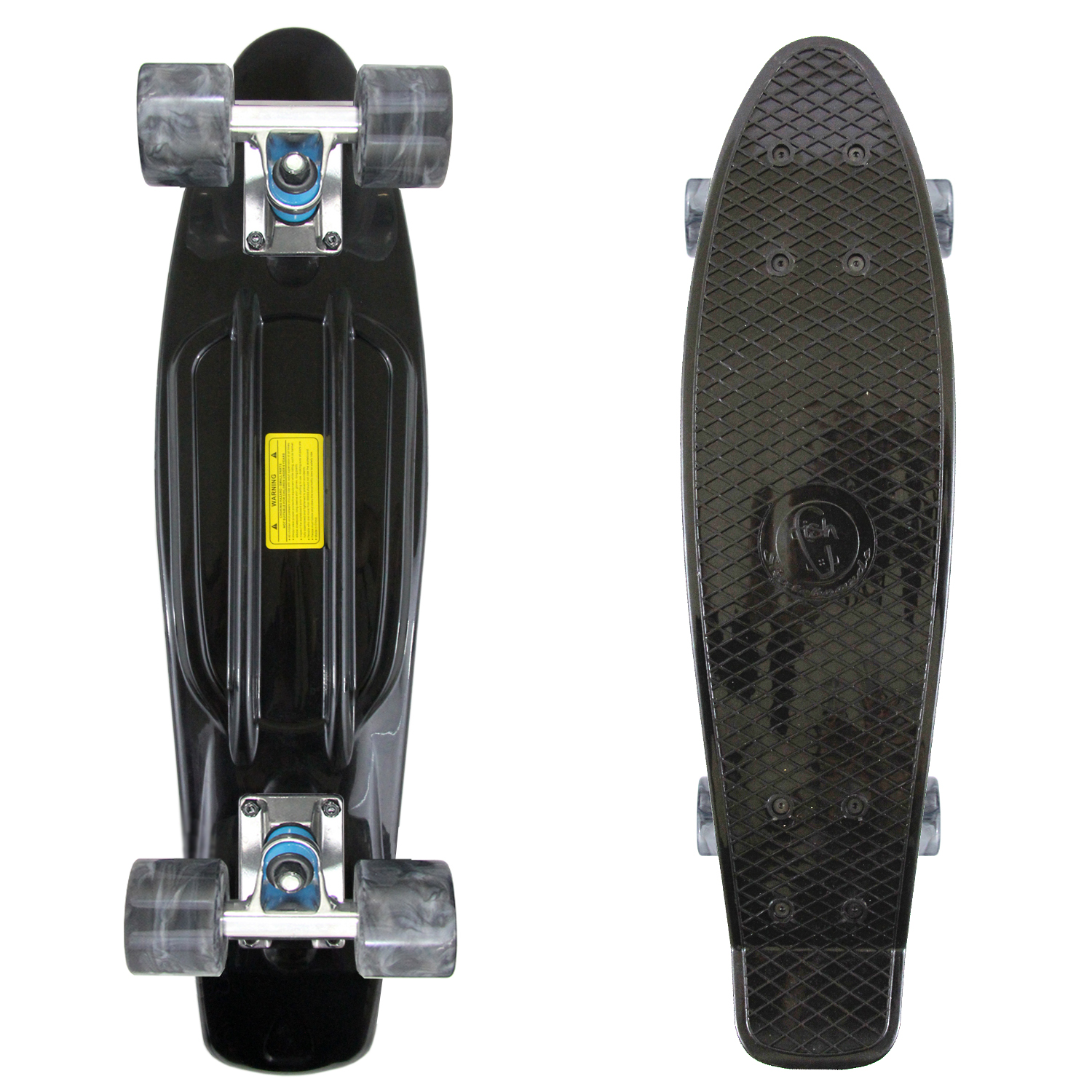 27" Shark Retro Longboard Skateboard Plastic Cruiser Vinyl Stereo